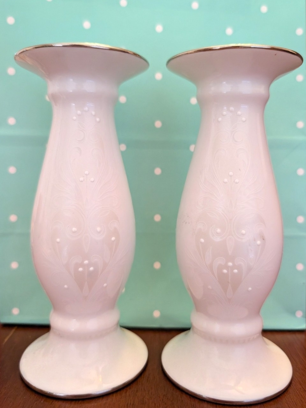 Lenox Opal Innocence "Wedding Promises Collection" Pair of Candlesticks